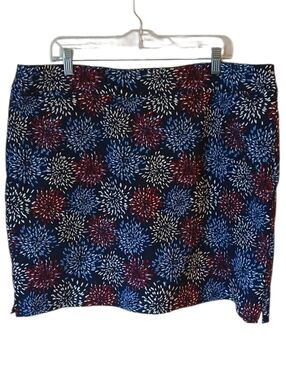 Kim Rogers Multicolor Fireworks Print Stretch Skort Size 18W